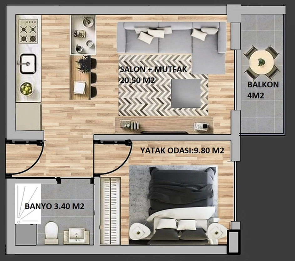 Invictus Residence 1+1 — plan